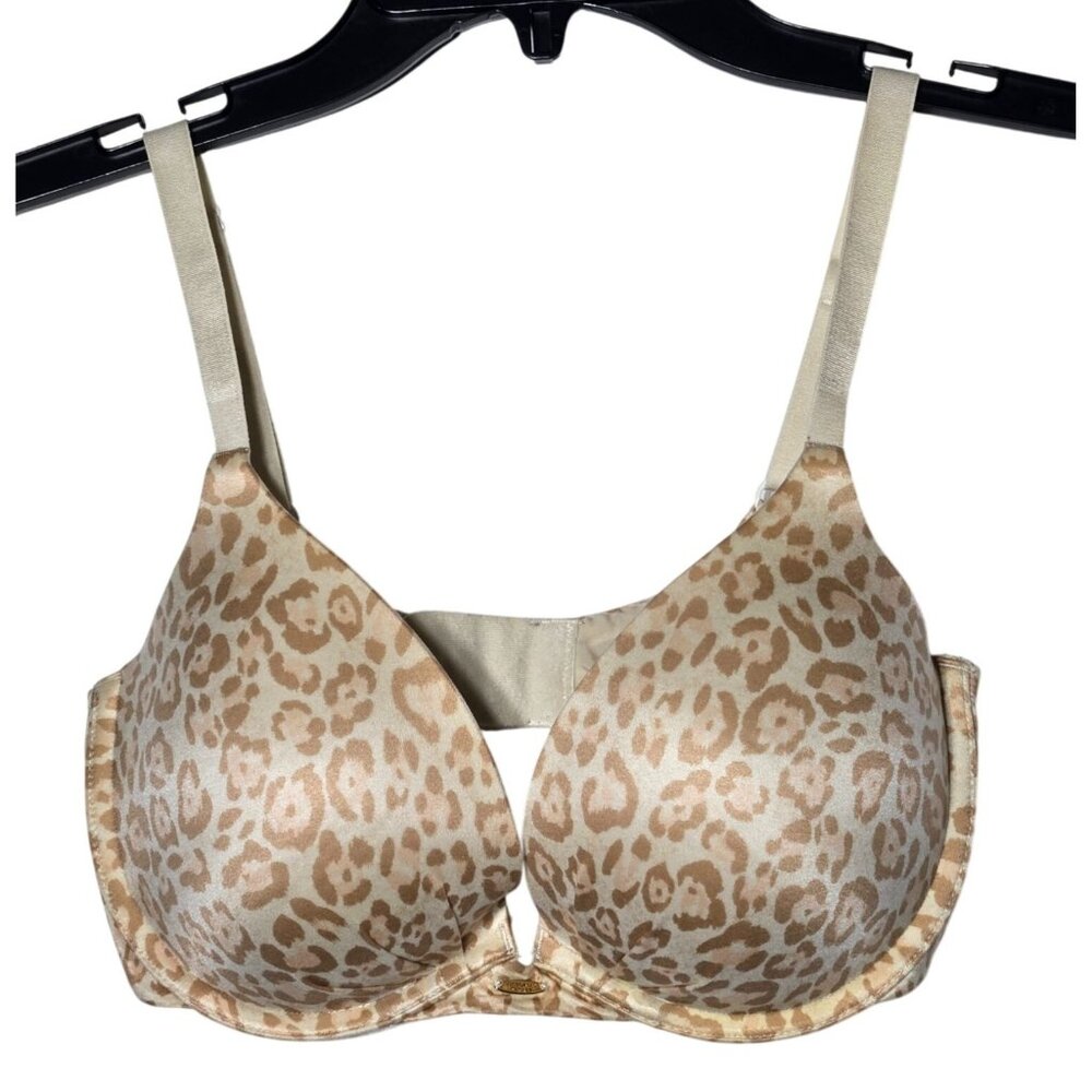 Victoria's Secret Womens Animal Print Plunge Bra Size 32DD Underwire Padded Sexy